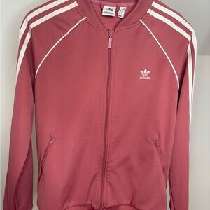 Adidas Rose Track Jacket with White Stripes